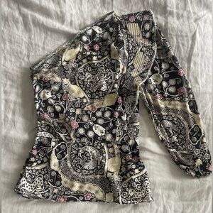 Isabel Marant Etoile one shoulder paisley print top